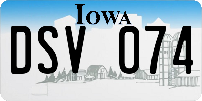 IA license plate DSV074