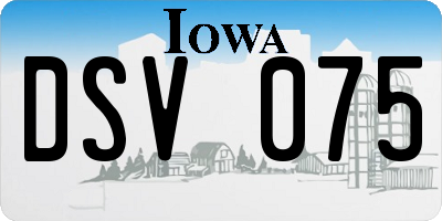 IA license plate DSV075