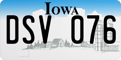 IA license plate DSV076