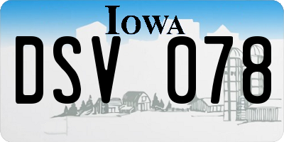 IA license plate DSV078