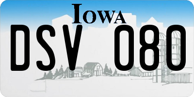 IA license plate DSV080