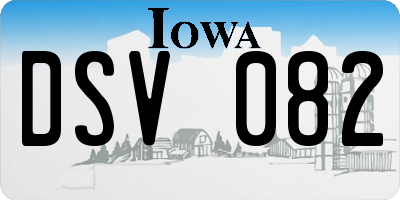 IA license plate DSV082