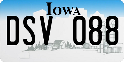 IA license plate DSV088