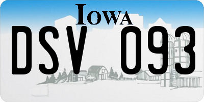 IA license plate DSV093