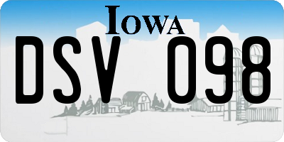 IA license plate DSV098