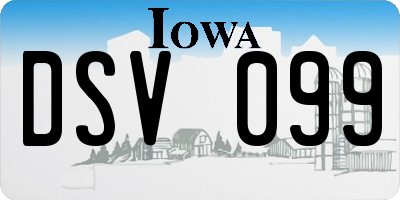 IA license plate DSV099