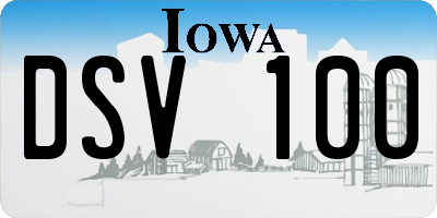 IA license plate DSV100