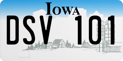 IA license plate DSV101