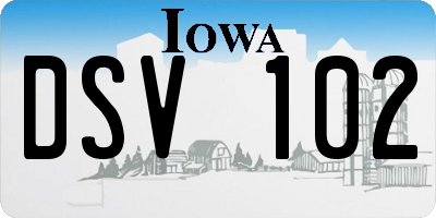 IA license plate DSV102