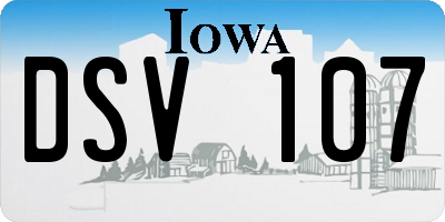 IA license plate DSV107