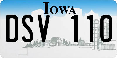IA license plate DSV110