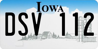 IA license plate DSV112