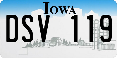 IA license plate DSV119