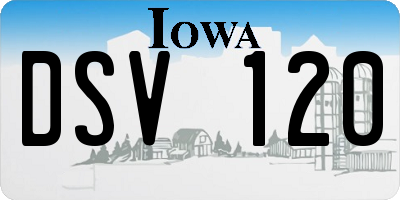 IA license plate DSV120