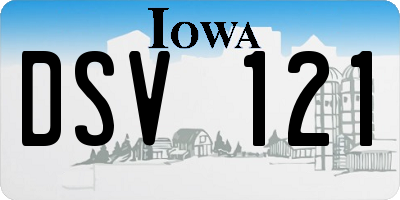 IA license plate DSV121