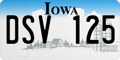 IA license plate DSV125