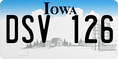 IA license plate DSV126