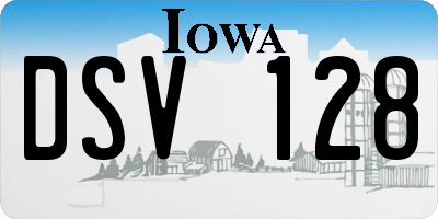 IA license plate DSV128