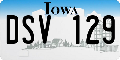 IA license plate DSV129