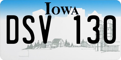 IA license plate DSV130