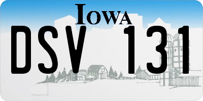 IA license plate DSV131