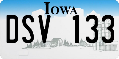 IA license plate DSV133
