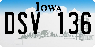 IA license plate DSV136