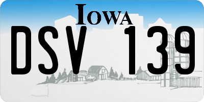 IA license plate DSV139