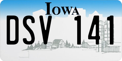 IA license plate DSV141