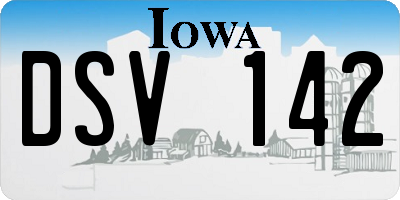 IA license plate DSV142