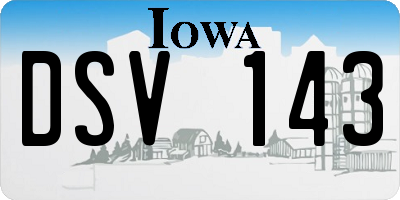 IA license plate DSV143