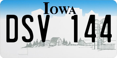 IA license plate DSV144