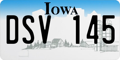 IA license plate DSV145