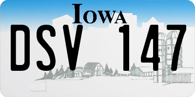 IA license plate DSV147