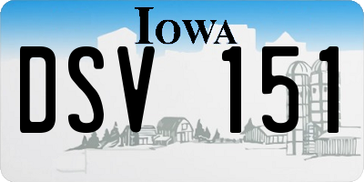 IA license plate DSV151