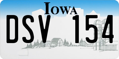 IA license plate DSV154