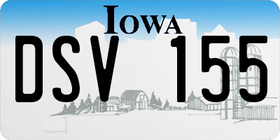 IA license plate DSV155