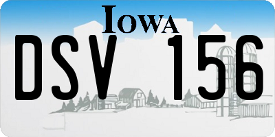 IA license plate DSV156