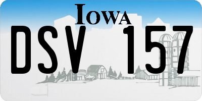 IA license plate DSV157