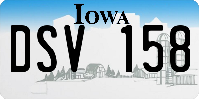 IA license plate DSV158
