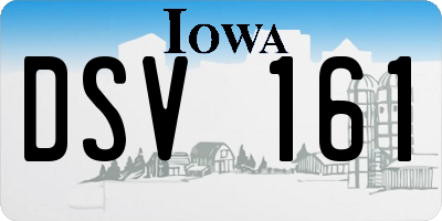 IA license plate DSV161