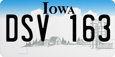 IA license plate DSV163
