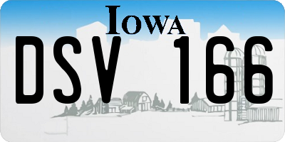 IA license plate DSV166
