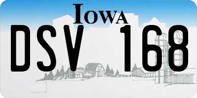 IA license plate DSV168