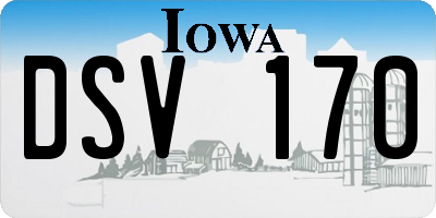 IA license plate DSV170