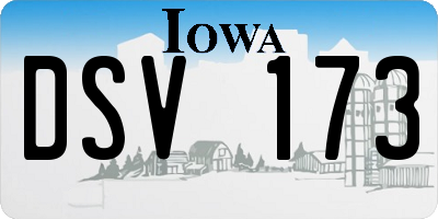 IA license plate DSV173