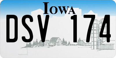 IA license plate DSV174