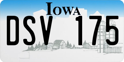 IA license plate DSV175