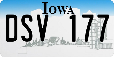 IA license plate DSV177