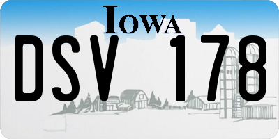 IA license plate DSV178